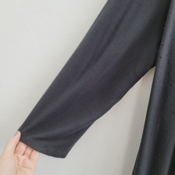 Christopher Banks Black Blouse Top with Faux Cardigan Women's Size Medium - Picture 12 of 13